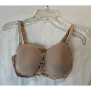 Victoria's Secret Dream Angels Lined Demi lace bra 34DD nude underwire delicate